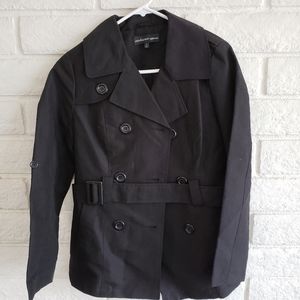 Belted black peacoat Jacket Coat